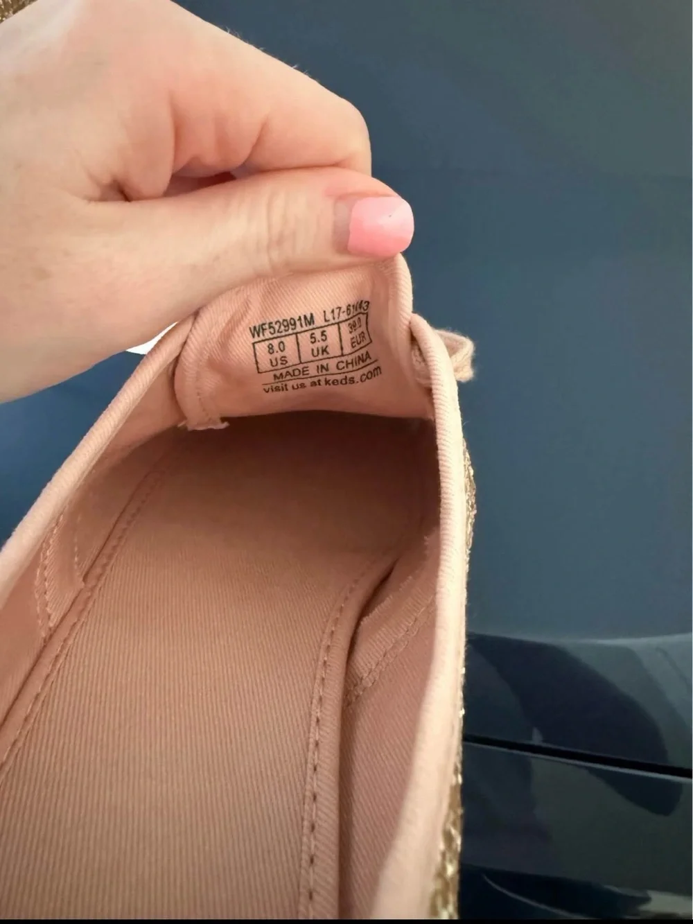 Keds Rose Gold Glitter Ribbon Lace-Up Sneakers